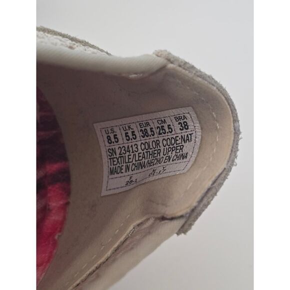 Skechers 23413 Beige Lace Flats 8.5 | Memory Foam Slip On Walking Shoes Neutral - Picture 6 of 7